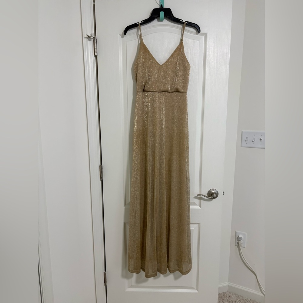 Lulu's Shimmering Gold Maxi Dress